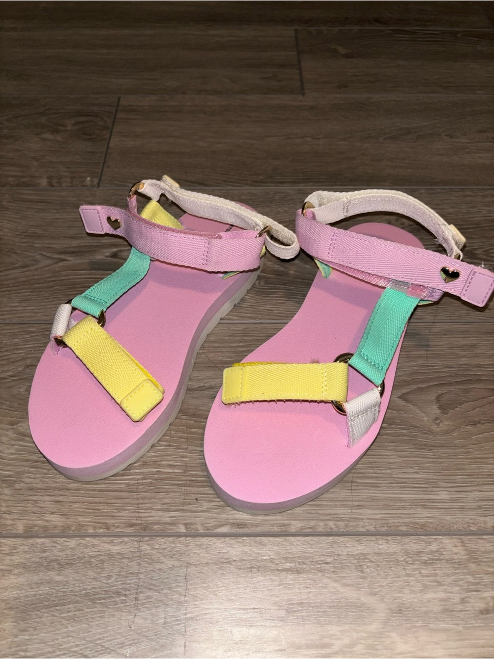 Stoney Clover Lane, Pink, Yellow & Mint Strap Sandals